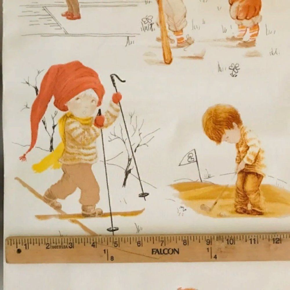 VINTAGE Wallpaper Fran Mar 1978 Nursery 2+ Roll Girls Bedroom Playroom 27'' W